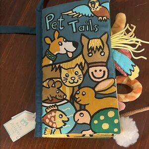 Jellycat Pet Tails Book - Blue and Yellow